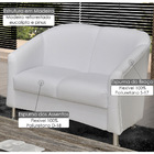 Poltrona Decorativa 2 Lugares Roma Gazin - Corino Branco