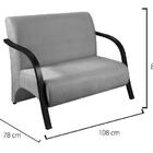 Poltrona Decorativa 2 Lugares Sevilha Braço Pé Madeira Confor