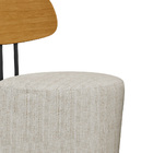 Poltrona Decorativa 54cm Inter Linho Off White Com Bege - Sal