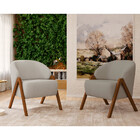 Poltrona Decorativa 71cm Mega Bouclé Suave Cinza - Sallar Home