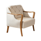 Poltrona Decorativa 75cm Zoe Linho Off White Com Bege - Salla