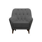 Poltrona Decorativa 81cm Poodle Veludo Cinza - Sallar Home