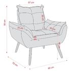 Poltrona Decorativa 88cm Com Pés Retrô Multimóveis Cr45269