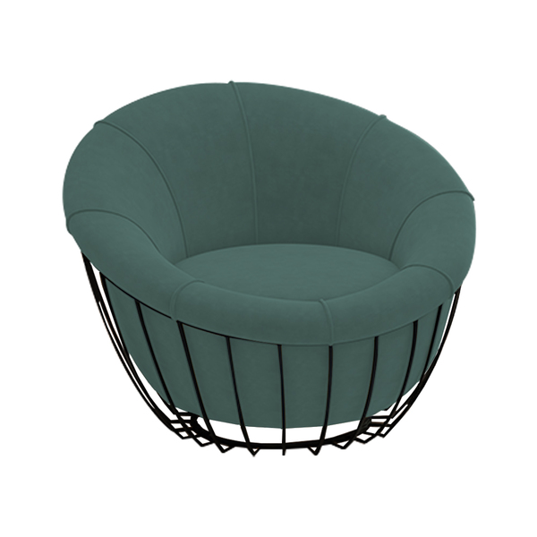 Poltrona Decorativa 90cm Beckham Veludo Verde Petróleo - Sall