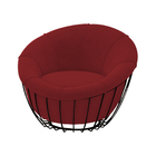 Poltrona Decorativa 90cm Beckham Veludo Vermelho - Sallar Home