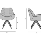 Poltrona Decorativa  Base Giratória Em Veludo Ocre Cetus