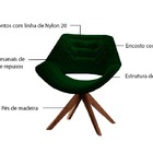 Poltrona Decorativa  Base Giratória Em Veludo Verde Cetus