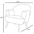 Poltrona Decorativa Agata Pés Palito Listrada Azul - Konfort