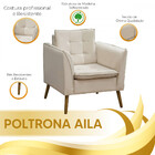 Poltrona Decorativa Aila Veludo Marfim