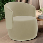 Poltrona Decorativa Aisha Orgânica Composê Sintético Bege Com