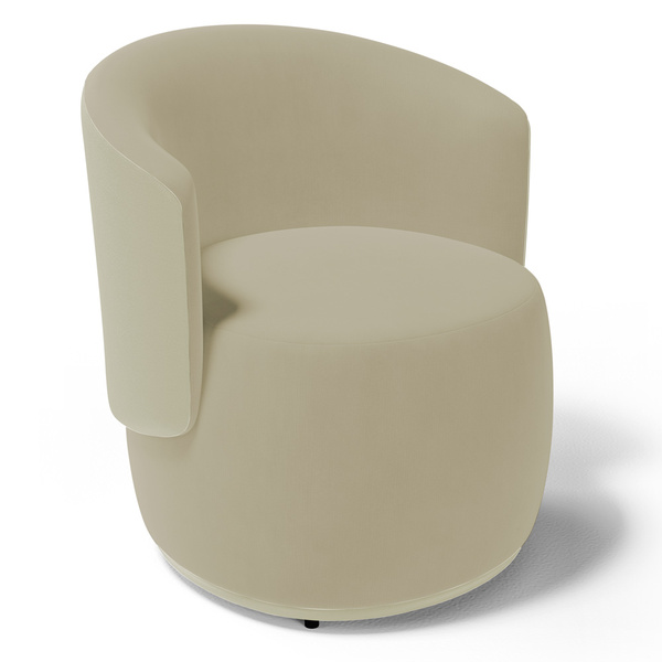 Poltrona Decorativa Aisha Orgânica Composê Sintético Bege Com