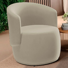 Poltrona Decorativa Aisha Orgânica Suede Bege - Desk Design