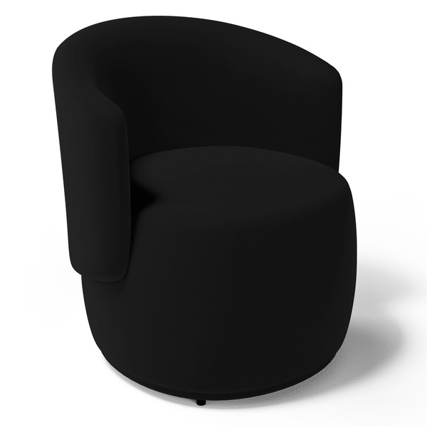 Poltrona Decorativa Aisha Orgânica Suede Preto - Desk Design