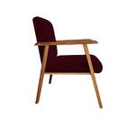 Poltrona Decorativa Alexa Com Puff Redondo Suede Marsala