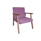 Poltrona Decorativa Alexa Com Puff Redondo Suede Rosa