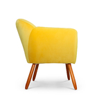 Poltrona Decorativa Alexia Larhome Tecido Suede Veludo Amarel