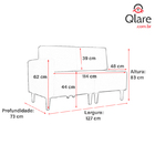 Poltrona Decorativa Alice Lado Direito Pés Trapézio Suede Cap