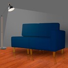 Poltrona Decorativa Alice Lado Esquerdo Pés Trapézio Suede Az