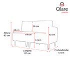 Poltrona Decorativa Alice Lado Esquerdo Pés Trapézio Suede Az