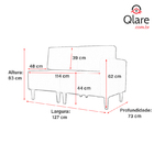 Poltrona Decorativa Alice Lado Esquerdo Pés Trapézio Suede Ma