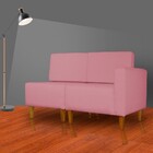 Poltrona Decorativa Alice Lado Esquerdo Pés Trapézio Suede Ro