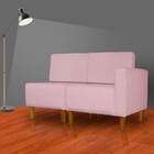 Poltrona Decorativa Alice Lado Esquerdo Pés Trapézio Suede Ro