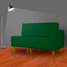 Poltrona Decorativa Alice Lado Esquerdo Pés Trapézio Suede Ve