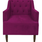 Poltrona Decorativa Alice Para Sala E Quarto Pés Palito Suede