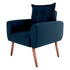Poltrona Decorativa Alison Suede Azul