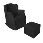 Poltrona Decorativa Amamentação Balanço E Puff Quarto Mamãe B