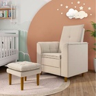 Poltrona Decorativa Amamentação Reforçada Puff Mavie Veludo B