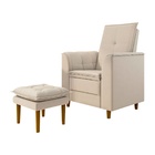 Poltrona Decorativa Amamentação Reforçada Puff Mavie Veludo B