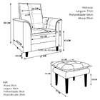 Poltrona Decorativa Amamentação Reforçada Puff Mavie Veludo R