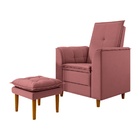 Poltrona Decorativa Amamentação Reforçada Puff Mavie Veludo R