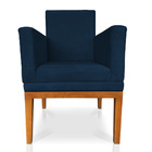 Poltrona Decorativa Amanda Suede Azul Marinho Base Madeira Ca