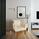 Poltrona Decorativa Amanda Suede Base Madeira Castanho - Pall