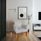 Poltrona Decorativa Amanda Suede Base Madeira Castanho - Pall