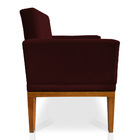 Poltrona Decorativa Amanda Suede Marsala Base Madeira Castanh