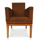 Poltrona Decorativa Amanda Suede Terracota Base Madeira Casta