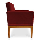 Poltrona Decorativa Amanda Suede Vermelho Base Madeira Castan