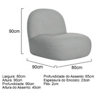 Poltrona Decorativa Amsterdã Bouclé - Amarena Móveis - Cinza