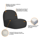 Poltrona Decorativa Amsterdã Bouclé - Amarena Móveis - Preto