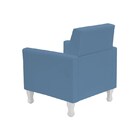 Poltrona Decorativa Ana Clara Pés Torneados Corino Azul - Pho