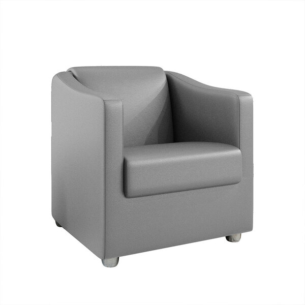 Poltrona Decorativa Ana Corano Pés Cromado - Pallazio - Cinza