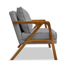 Poltrona Decorativa Ana Para Sala De Estar Linho Cinza - Mont