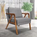 Poltrona Decorativa Ana Para Sala De Estar Linho Cinza - Mont