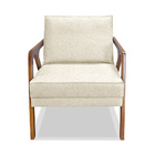 Poltrona Decorativa Ana Para Sala De Estar Linho Off White -