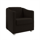 Poltrona Decorativa Ana Suede Pés Cromado - Pallazio - Marrom