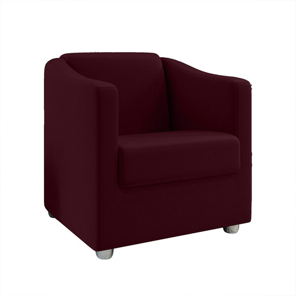 Poltrona Decorativa Ana Suede Pés Cromado - Pallazio - Marsala