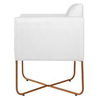 Poltrona Decorativa Andréia Base X Bronze Suede - Branco